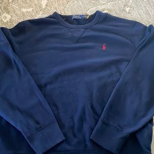 men’s polo sweatshirt blue
